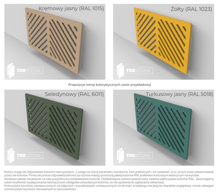 Trestone maskownice kolorystyka