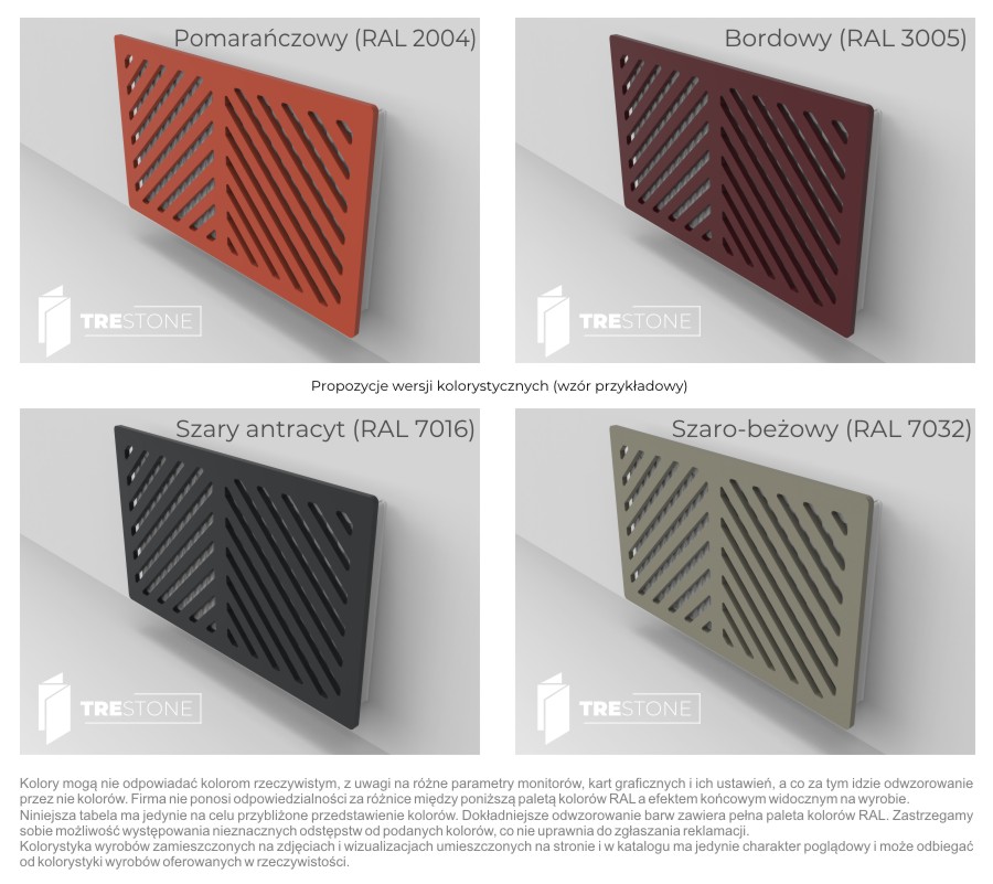 Trestone maskownice kolorystyka 