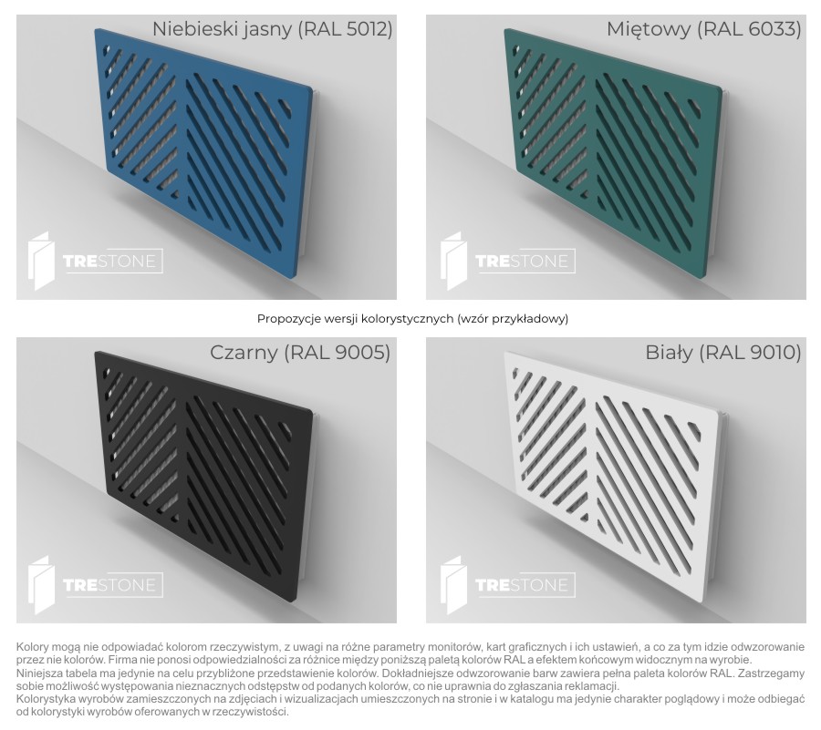 Trestone maskownice kolorystyka